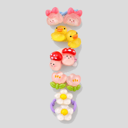 Animal Flower Elastic Hair Ties