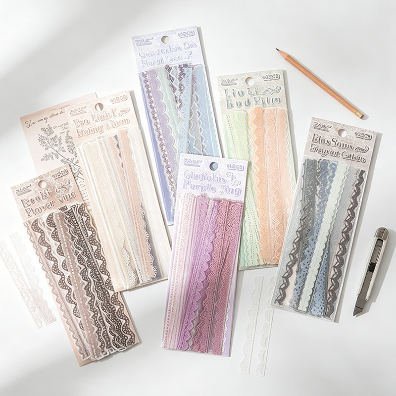 Lace Border Sticker Strips Set
