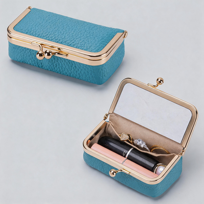 Faux Leather Kiss Lock Wallet