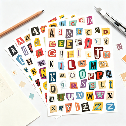 Colorful Alphabet Sticker Sheet Set