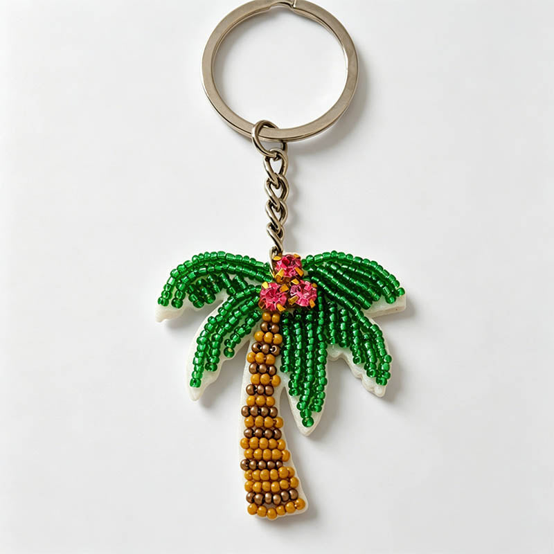 Beaded Palm Tree Keychain Bag - Shopdayla Wholesale - #0946