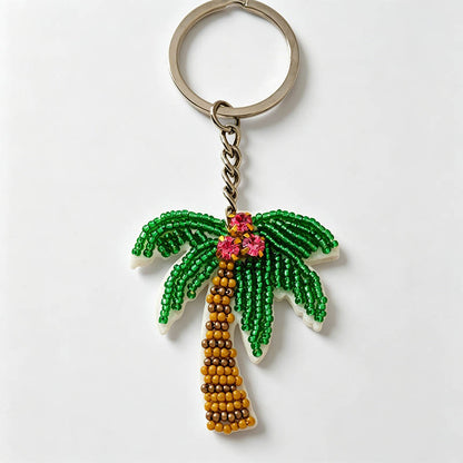 Beaded Palm Tree Keychain Bag - Shopdayla Wholesale - #0946