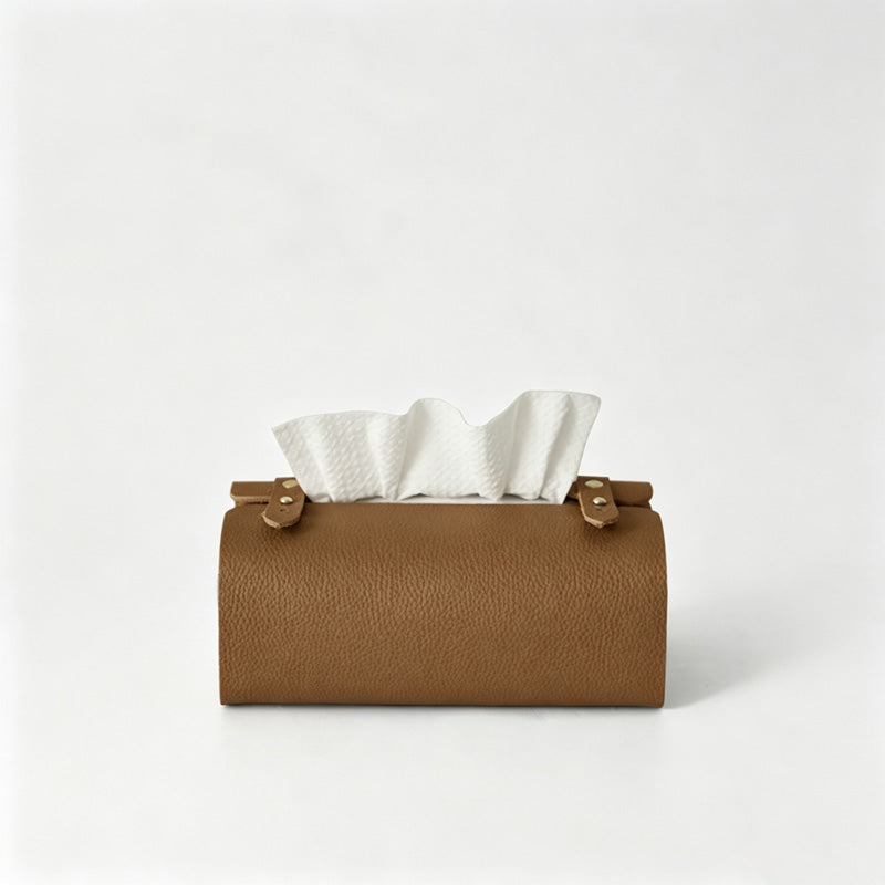 Faux Leather Tissue Box