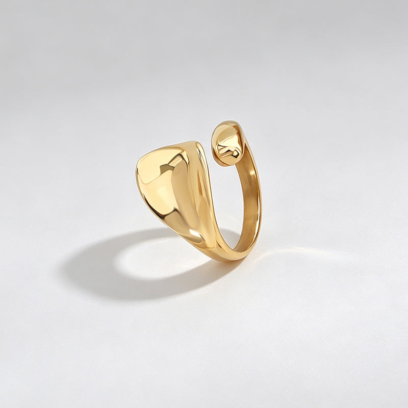 Irregular Concave Textured Open Ring