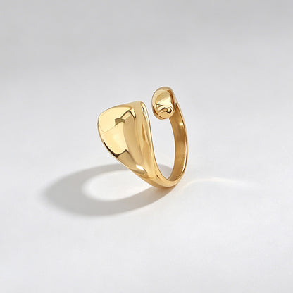 Irregular Concave Textured Open Ring