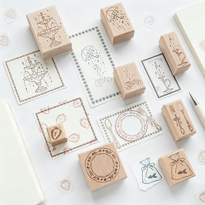 Wood Decorative Rubber Stamp