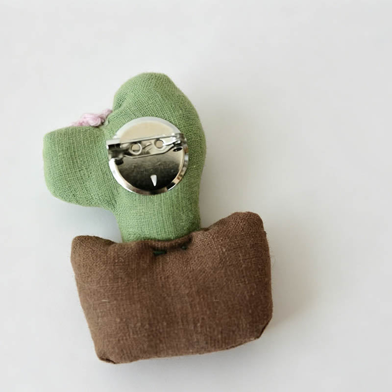 Fabric Cactus Brooch Pin - Shopdayla Wholesale - #8034