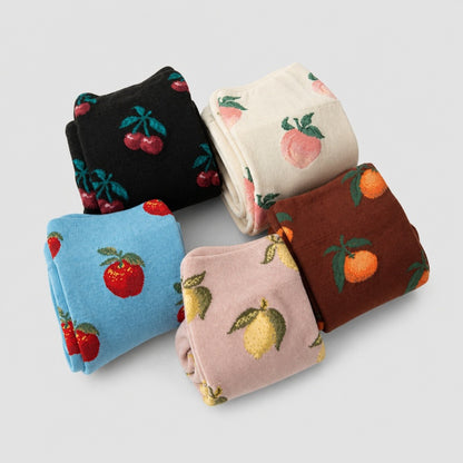 Fruit Print Crew Socks