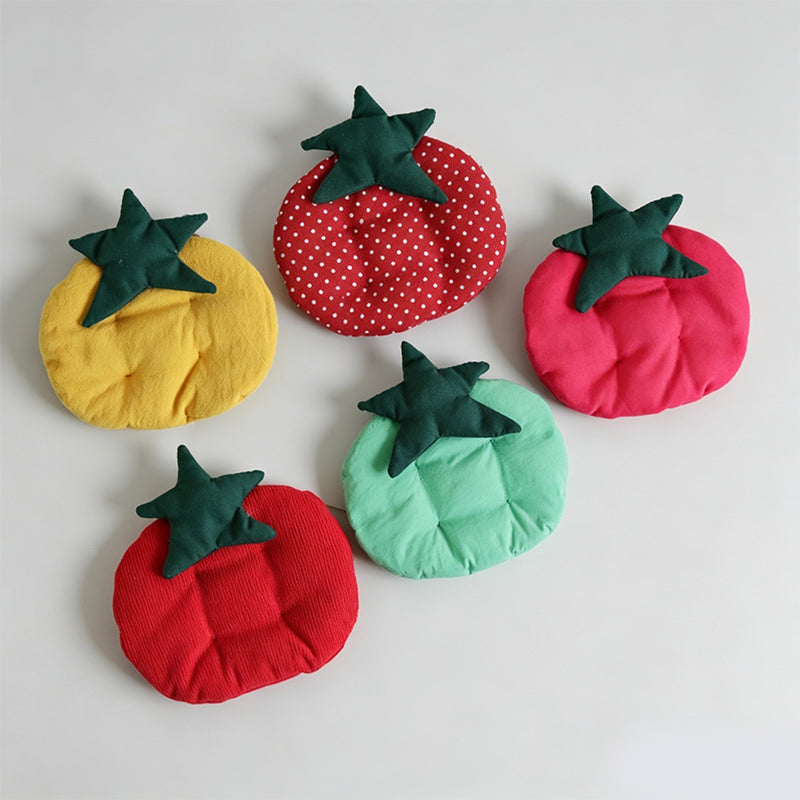 Lovely Tomato Shaped Padded Fabric Coaster