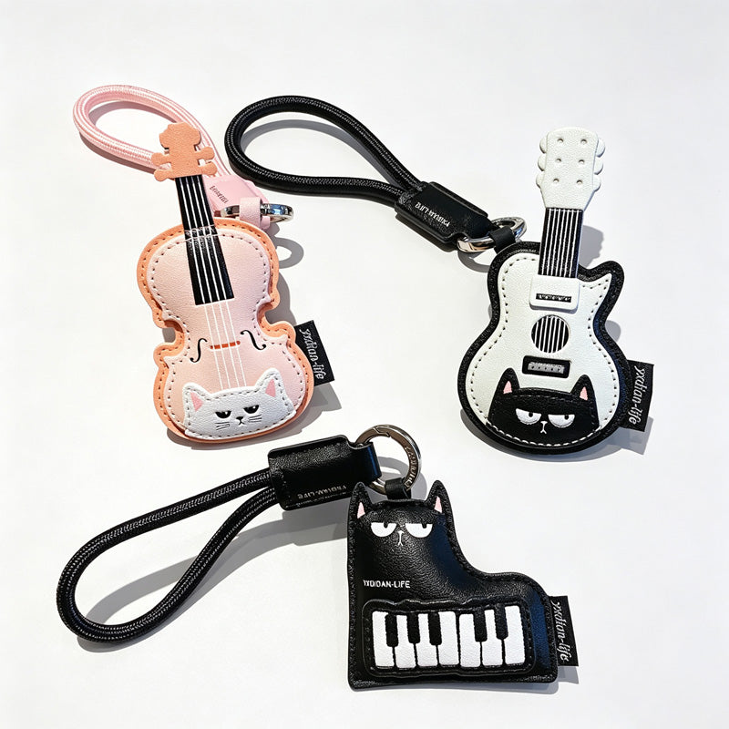 Cat Musical‑Instrument Keychain