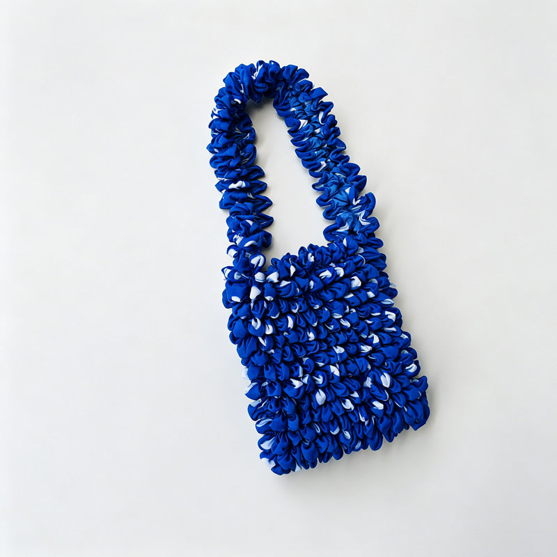 Textured Pleated Storage Tote Bag
