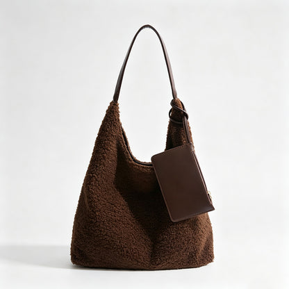 Fluffy Fleece Tote Shoulder Bag