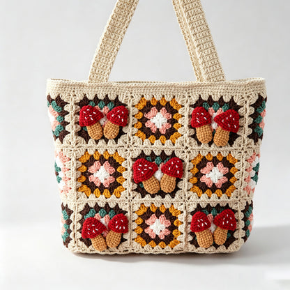 Daisy Grid Crochet Tote