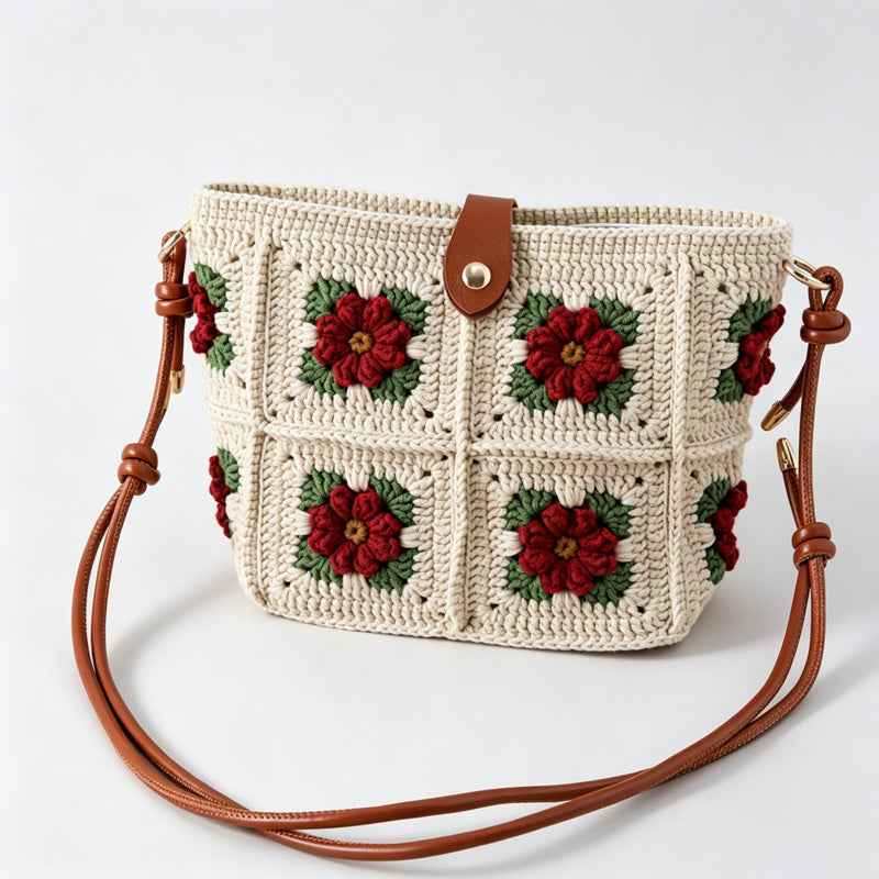 Daisy Crochet Crossbody Bag