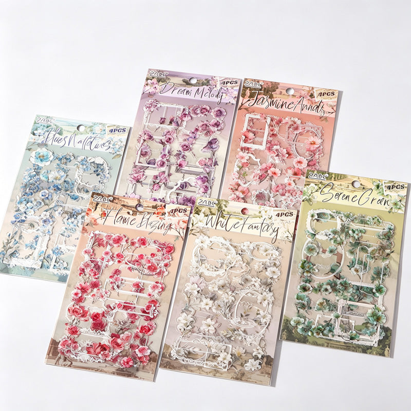 PET Floral Frame Stickers