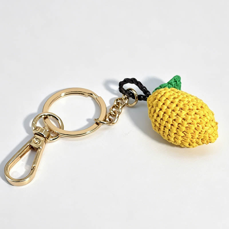 Woven Lemon Keychain Bag Charm - Shopdayla Wholesale - #3394