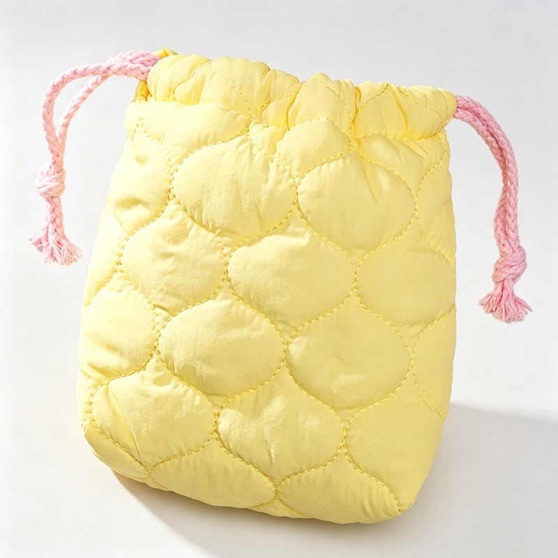 Quilted Drawstring Storage Pouch