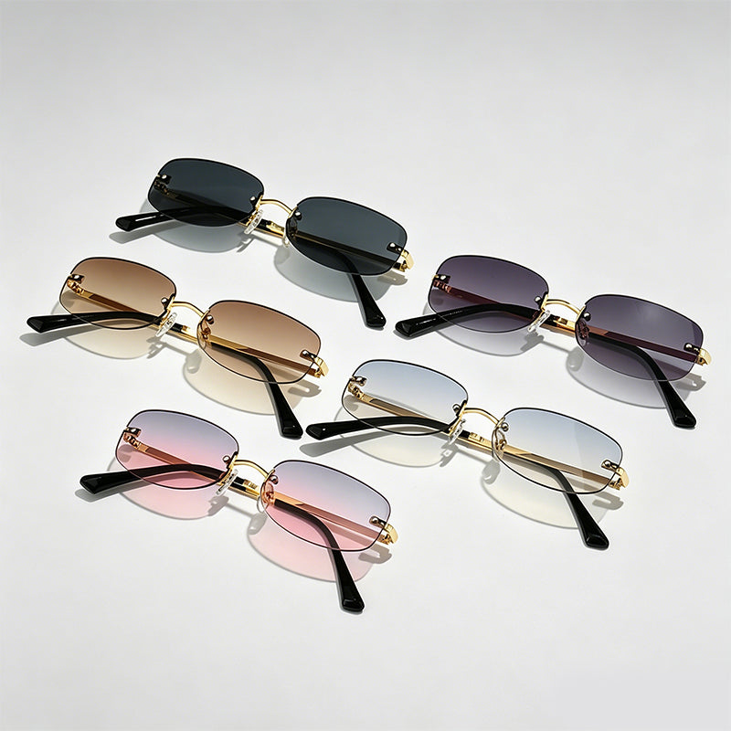 Rimless Oval Y2K Millennium Retro Sunglasses