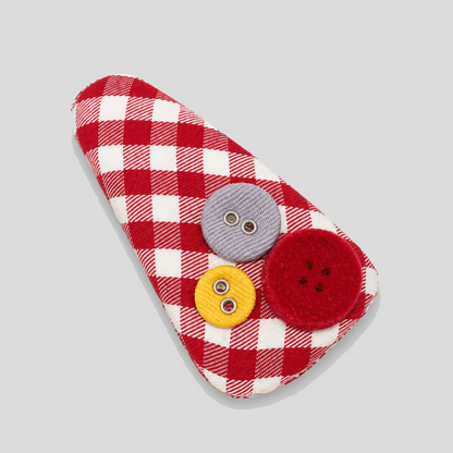 Triangle Plaid Button Hair Clips