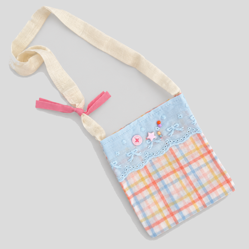 Floral Lace Crossbody Plaid Mini Purse