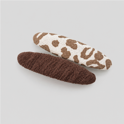 Leopard Fabric Snap Hair Clip Set