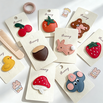 Faux Leather Animal BB Hair Clip