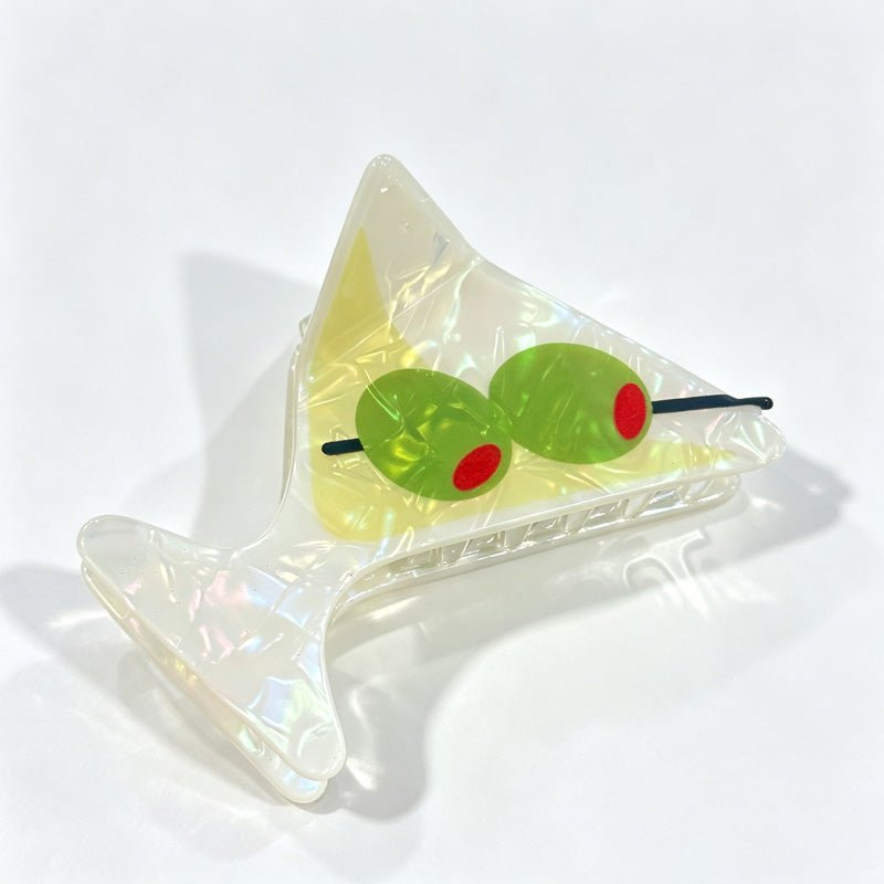 Cocktail Glass Claw Clip