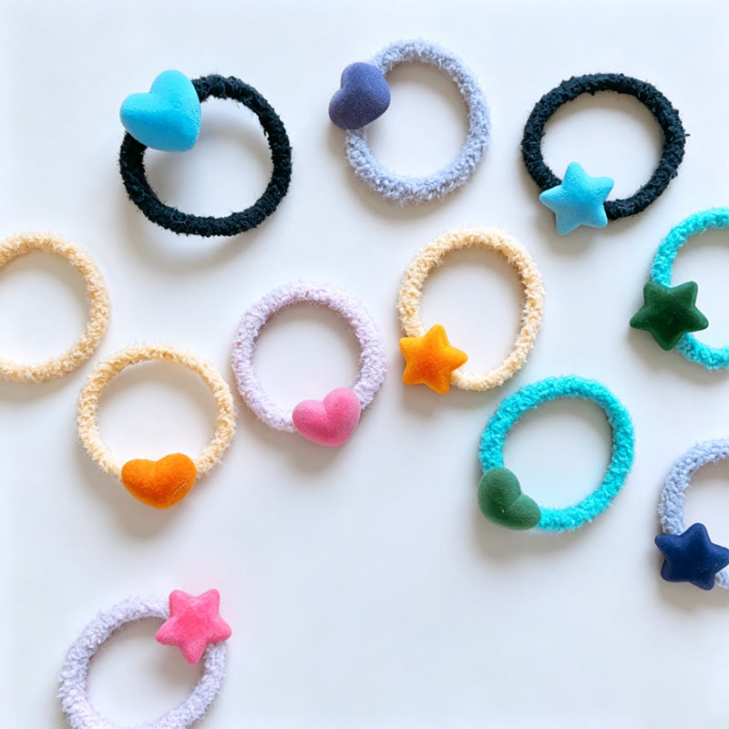 Heart Plush Decor Elastic Hair Tie