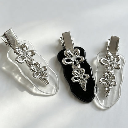 Metal Flower Alligator Hair Barrette