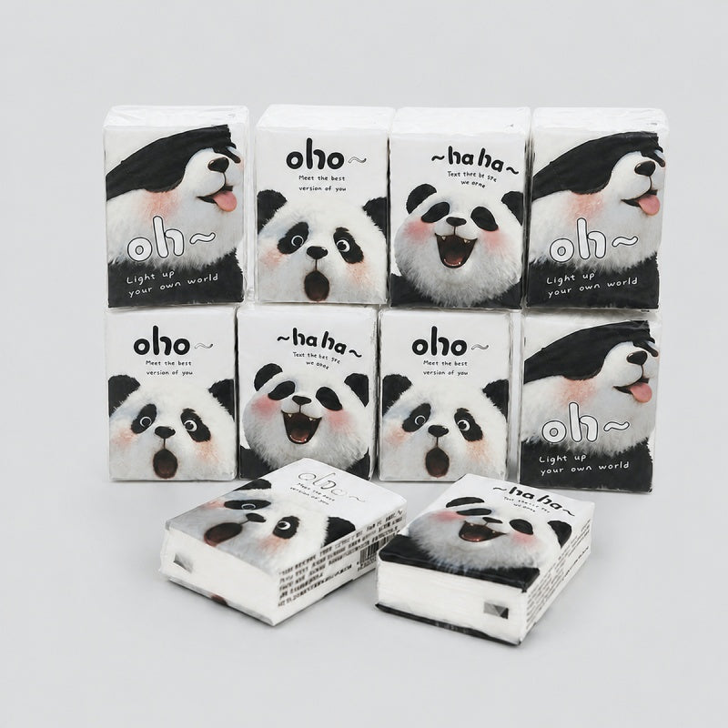 Panda Printed Pocket Tissues Set