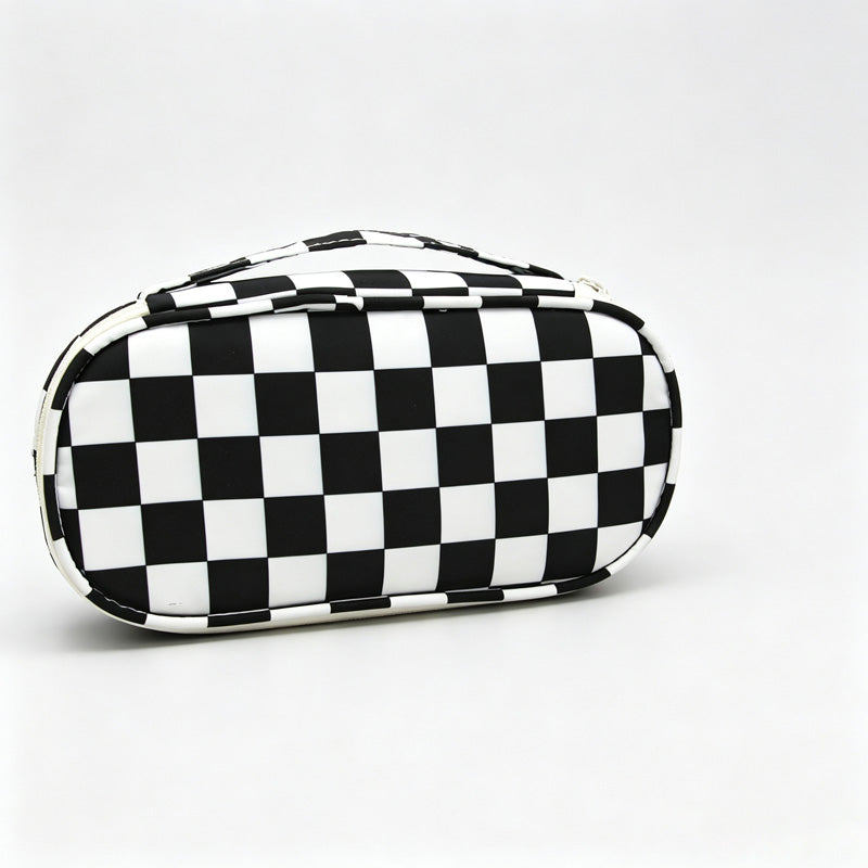 Checkerboard Print Pencil Pouch