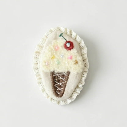 Refined Playful Ice Cream Fashion Brooch