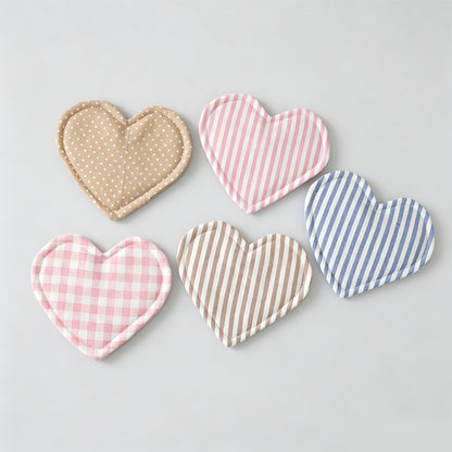 Lightweight Cotton Fabric Heart-Shaped Coaster