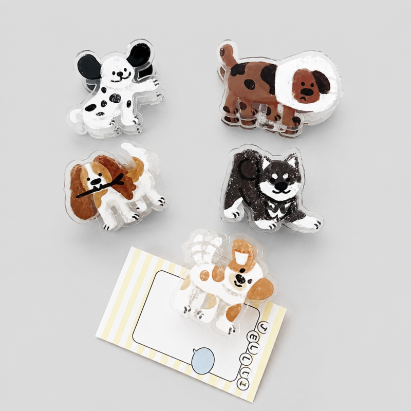 Transparent Dog Pattern Holding Clip