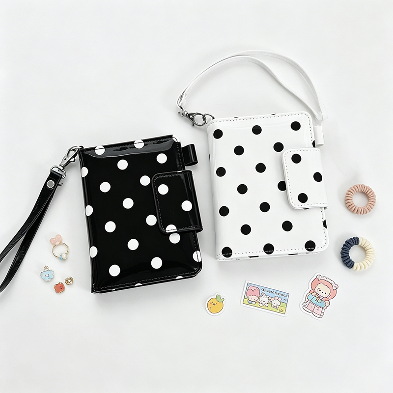 Polka‑Dot PU Passport Holder