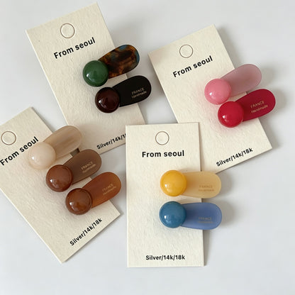Round Bead Acetate Mini Hair Clip