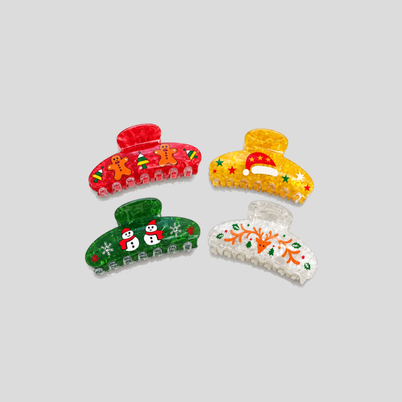 Christmas Print PVC Hair Claw