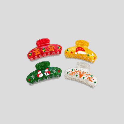 Christmas Print PVC Hair Claw
