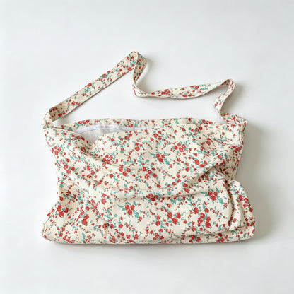 Floral Print Lined Shoulder Tote Bag