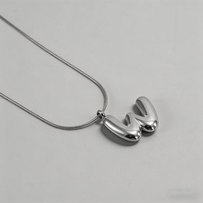 3D Bubble Letter Initial Neckl - Shopdayla Wholesale - #5906
