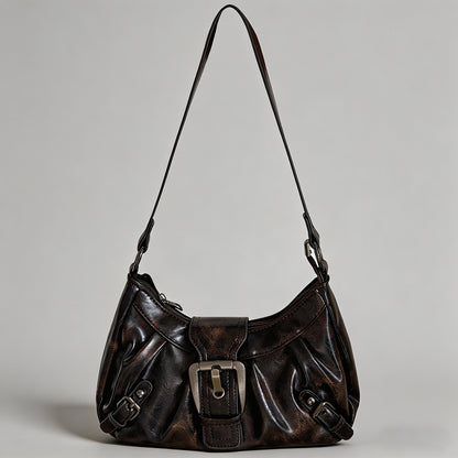 Vintage Washed Leather Hobo Sh - Shopdayla Wholesale - #4226