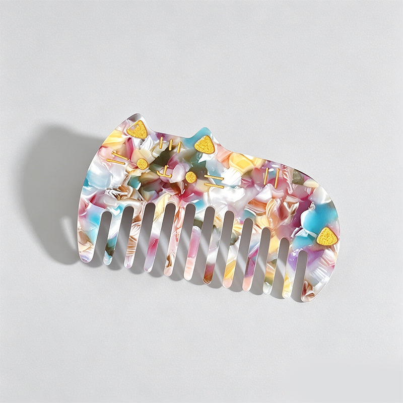 Cat-Shaped Acetate Wide Tooth - Shopdayla Wholesale - #4034