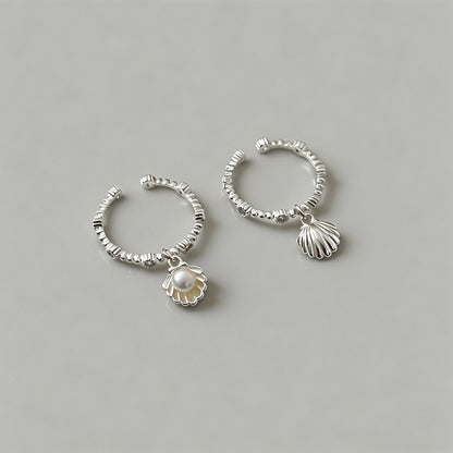 Silver Pearl Shell Open Cuff R - Shopdayla Wholesale - #7298