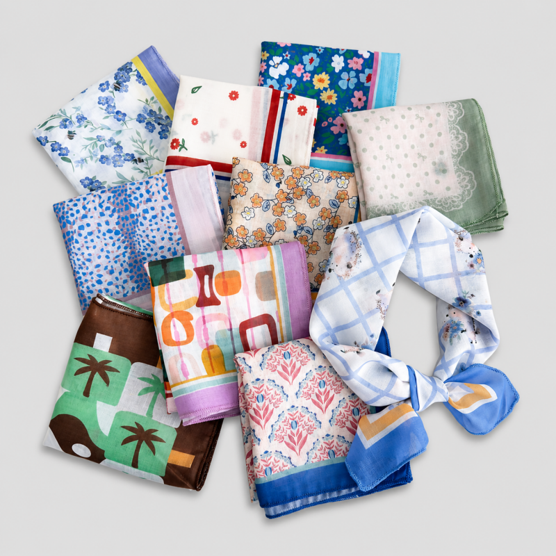 Floral Printed Polyester Squar - Shopdayla Wholesale - #5506