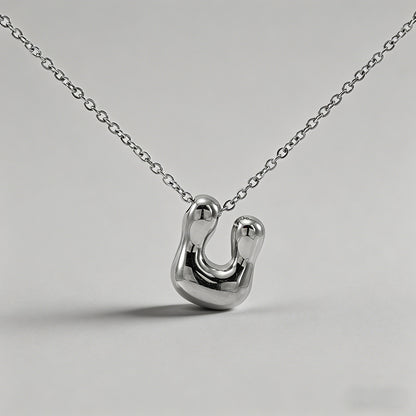 3D Bubble Letter Initial Neckl - Shopdayla Wholesale - #3714
