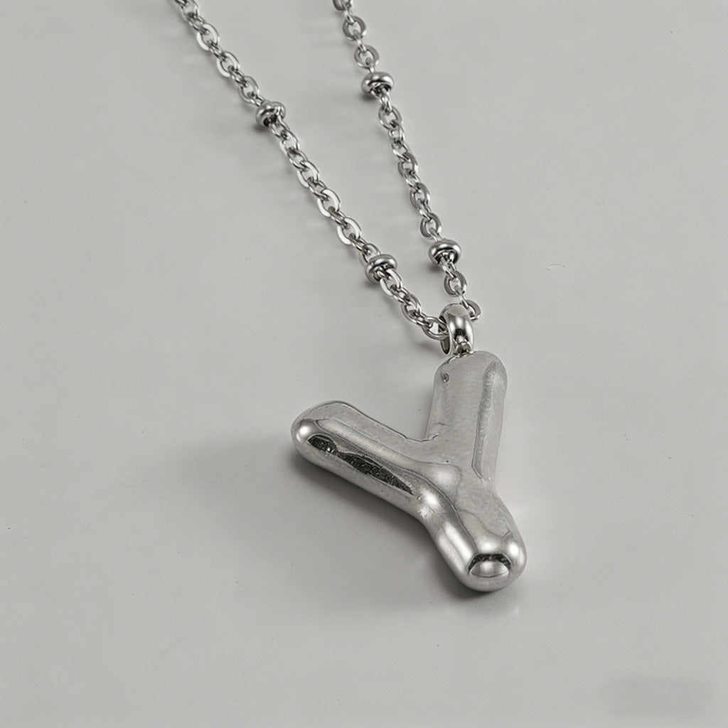 3D Bubble Letter Initial Neckl - Shopdayla Wholesale - #8850