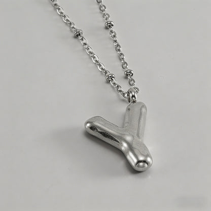 3D Bubble Letter Initial Neckl - Shopdayla Wholesale - #8850