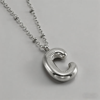3D Bubble Letter Initial Neckl - Shopdayla Wholesale - #9746