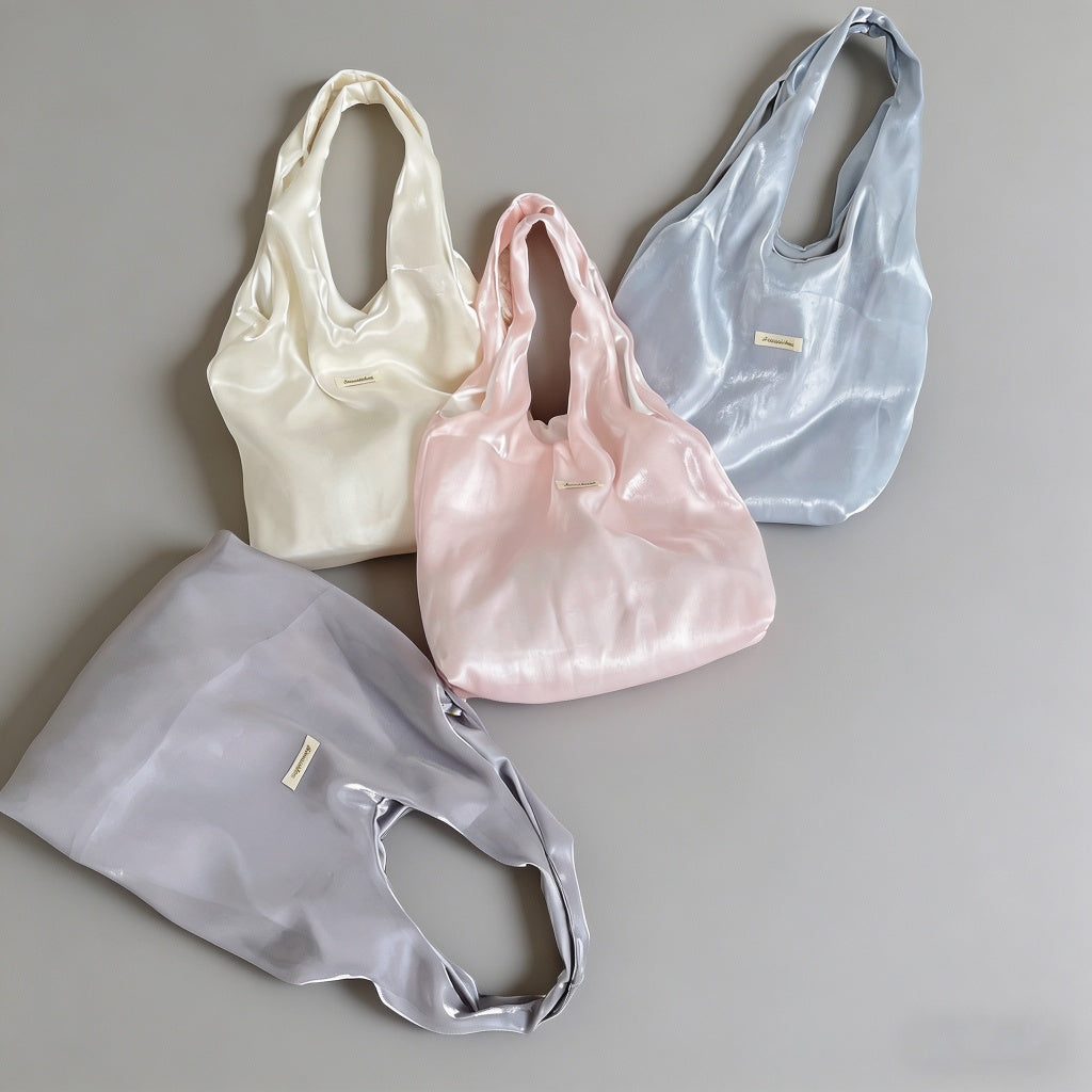 Shimmering Satin Hobo Tote Bag - Shopdayla Wholesale - #6722