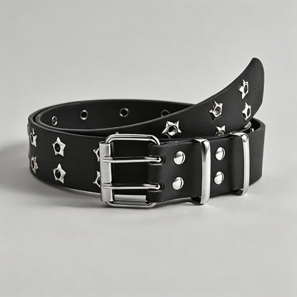 Hollow Punk PU Star Eyelets & - Shopdayla Wholesale - #0498